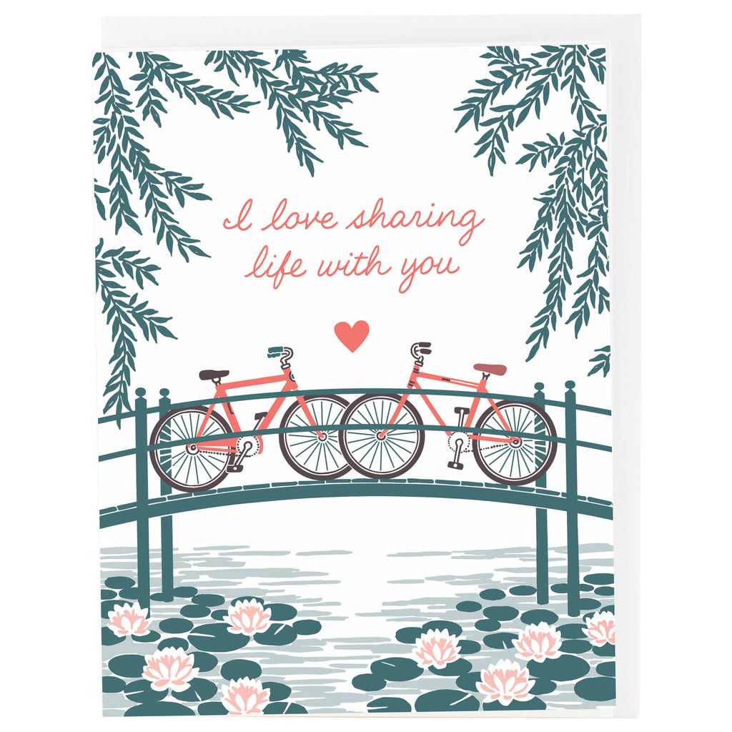 Bridge with Bikes Love Card - The Regal Find