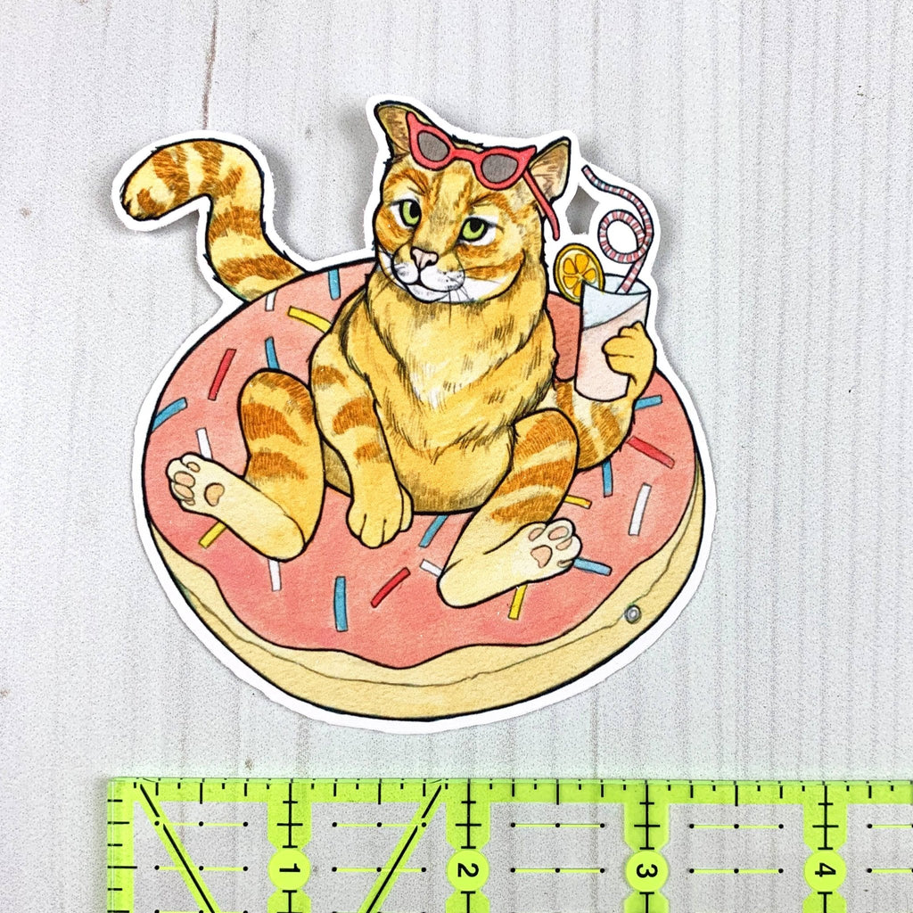 Cat Pool Party Vinyl Sticker - The Regal Find