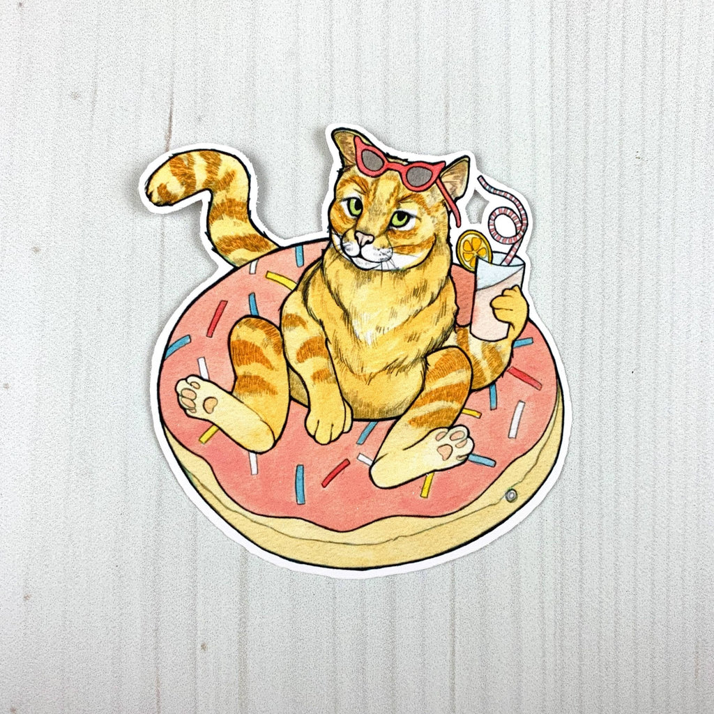 Cat Pool Party Vinyl Sticker - The Regal Find