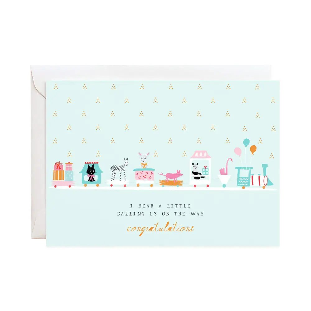 Choo Choo Train Baby Card - The Regal Find