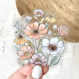 Clear Wildflower Bunch Sticker, 3x3 in. - The Regal Find