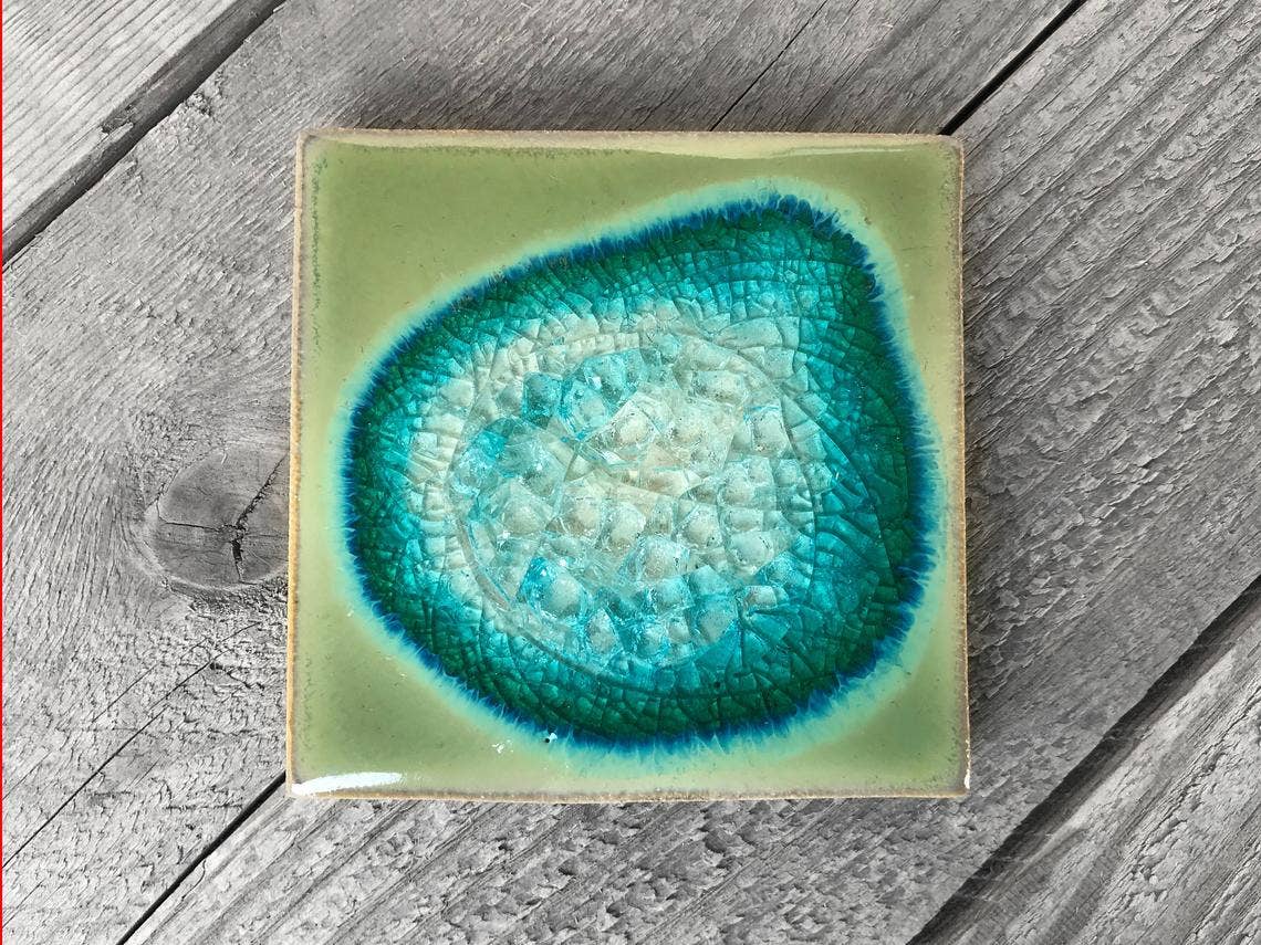 Coaster - Individual - 4" x 4": Bluegreen - The Regal Find