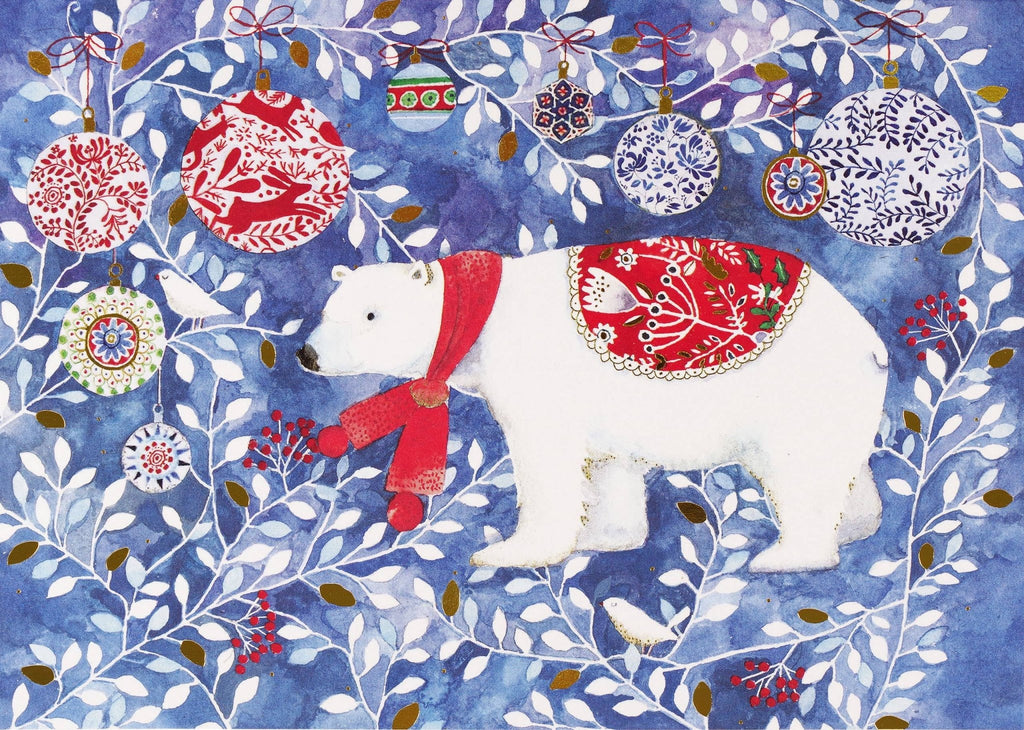 Festive Polar Bear Deluxe Boxed Holiday Cards - The Regal Find