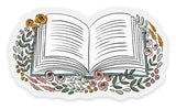 Floral Book Vinyl Sticker 3.25x2in - The Regal Find