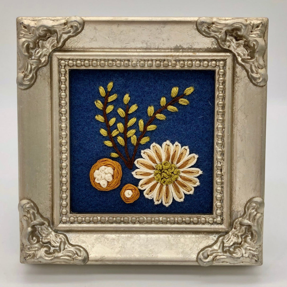 Framed Floral Mini-Embroidery - The Regal Find