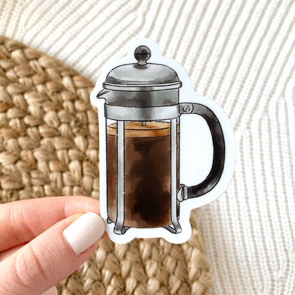 French Press Sticker 3x2in - The Regal Find