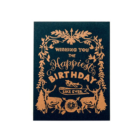 Happy Birthday Deer Crest Card - The Regal Find