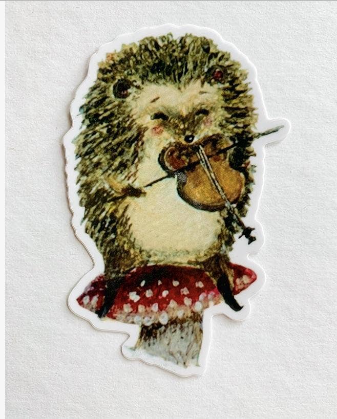 Hedgehog Violinist Sticker - The Regal Find