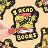 I Read Banned Books Censorship Activism Vinyl Sticker - The Regal Find