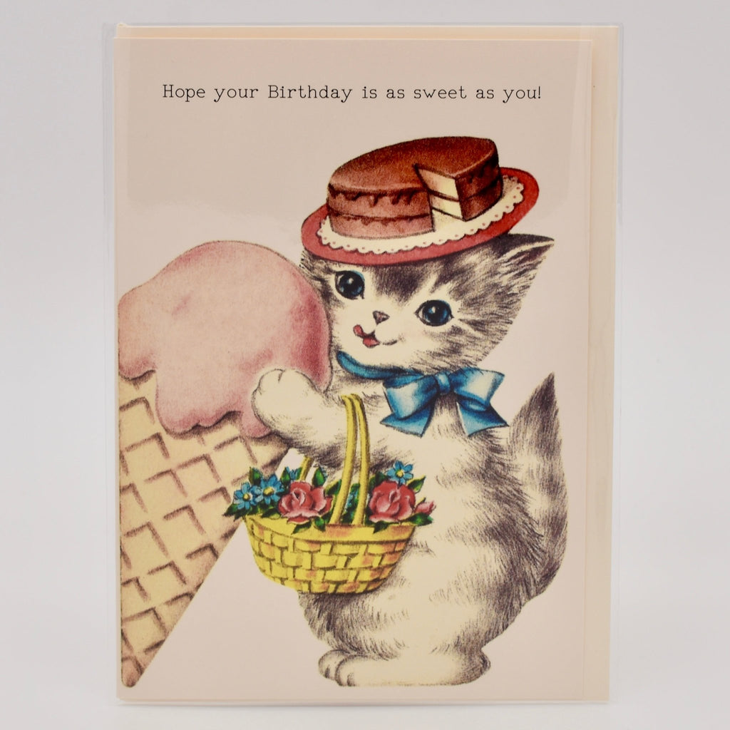 Ice Cream Kitty Birthday Card - The Regal Find
