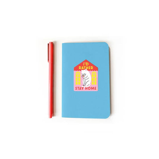 I'd Rather Stay Home Cat Diecut Vinyl Sticker - The Regal Find