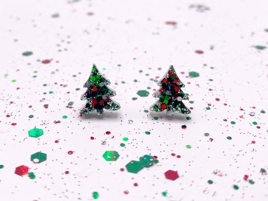 Little Sparkly Christmas Tree Stud Earrings: Xmas Mix - The Regal Find