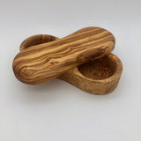 Long Double Olive Wood Salt Keeper - The Regal Find