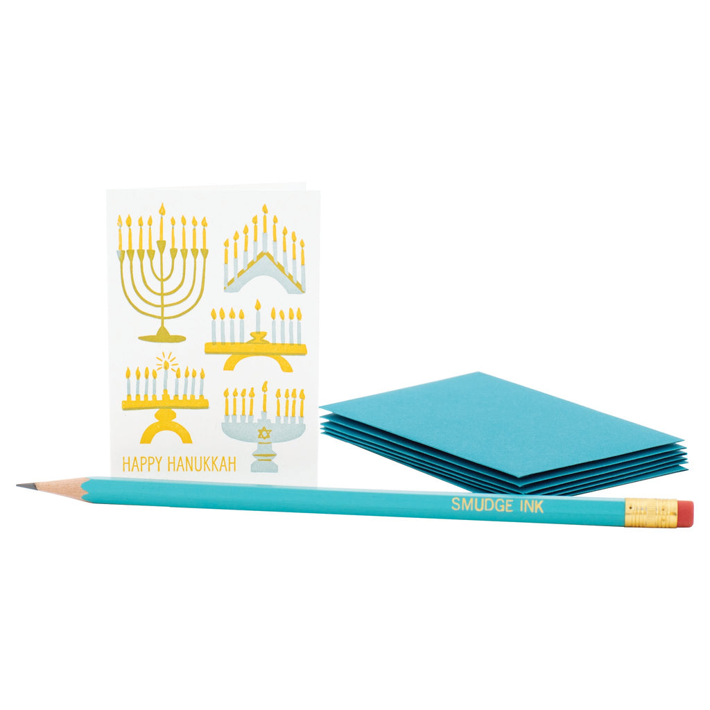 Mini Menorahs Hanukkah Enclosure Card: Box of 6 - The Regal Find