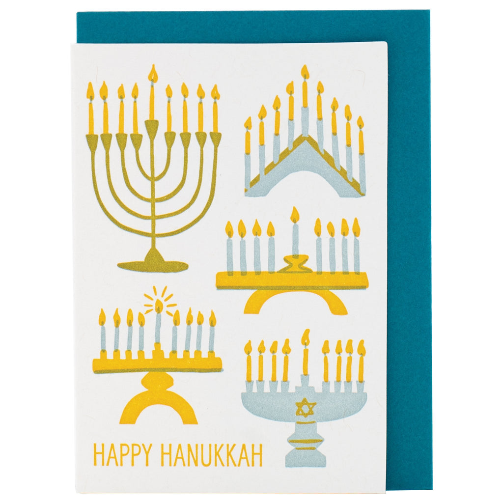 Mini Menorahs Hanukkah Enclosure Card: Box of 6 - The Regal Find