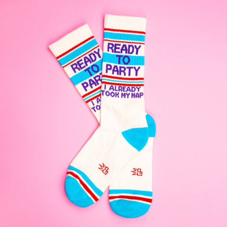 Ready to Party I Already Took My Nap Gym Crew Socks - The Regal Find