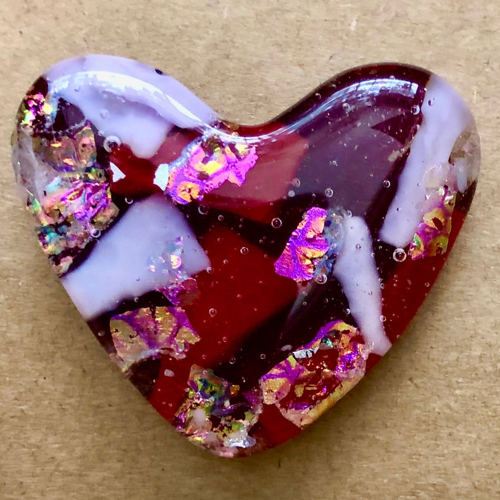 Red and Pink Glass Pocket Hearts - The Regal Find