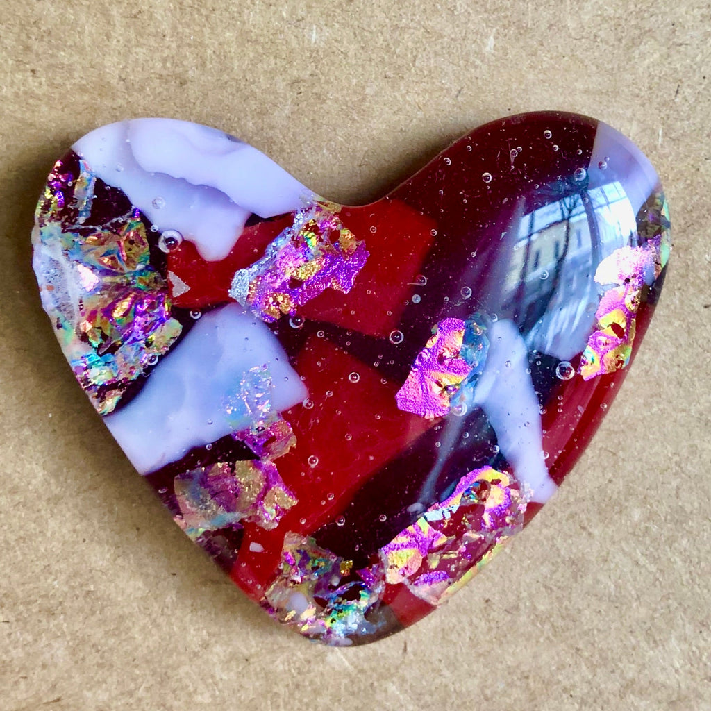 Red and Pink Glass Pocket Hearts - The Regal Find