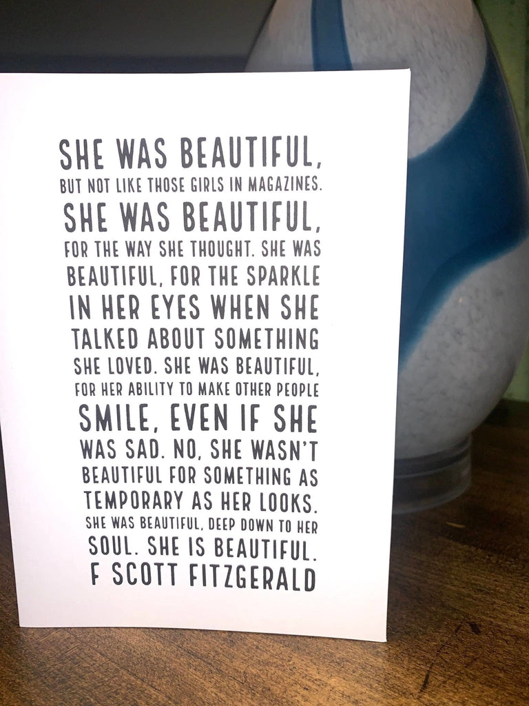 She Was Beautiful Card - The Regal Find