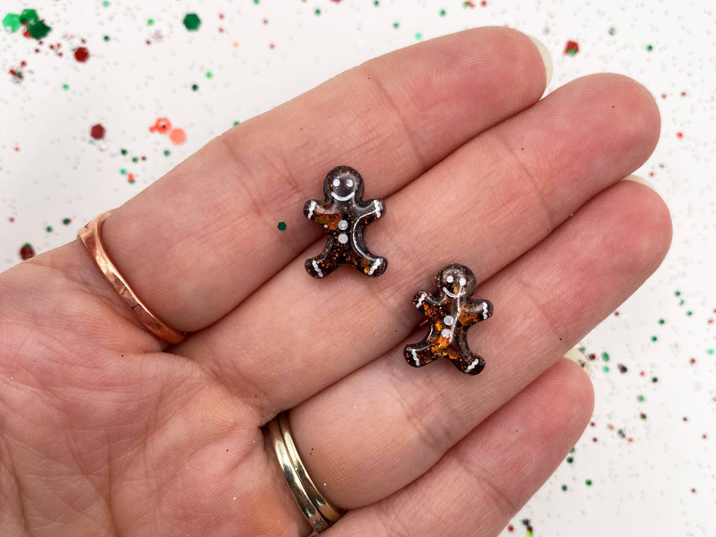 Small Holiday Gingerbread Stud Earrings - The Regal Find