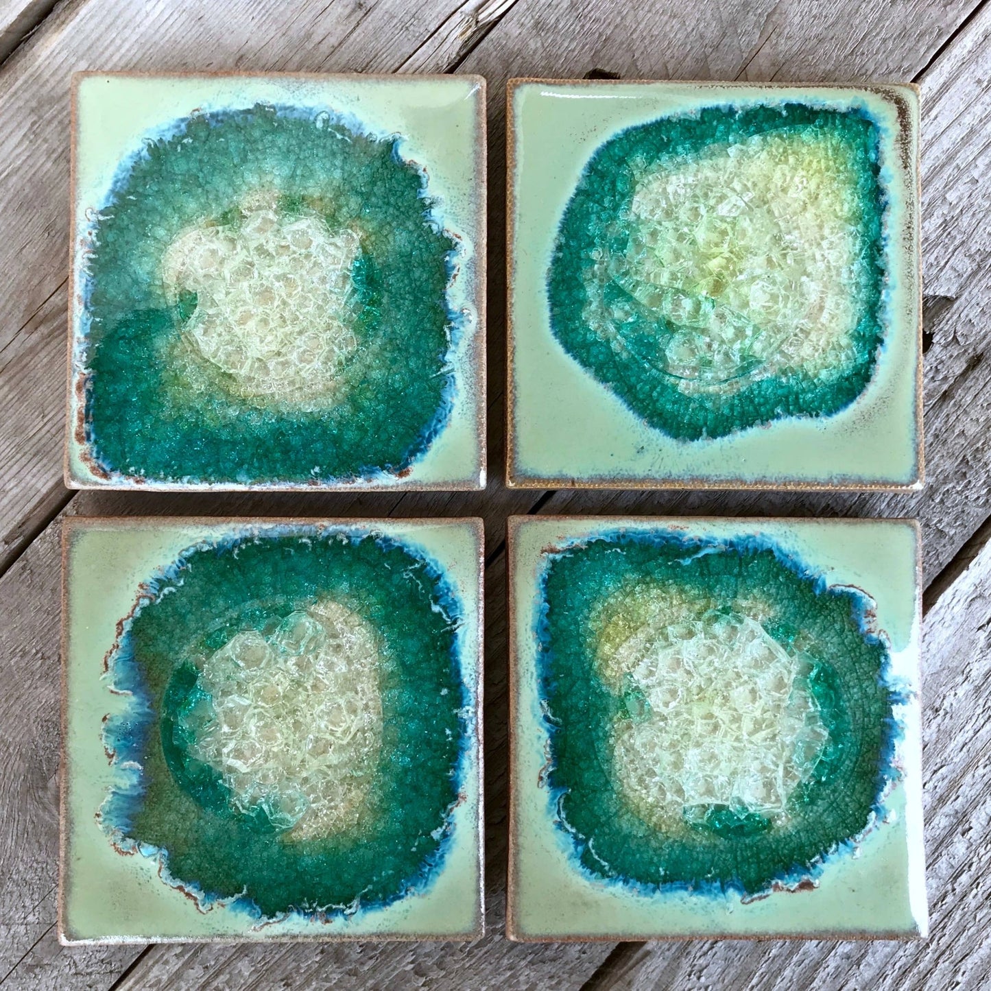 Square Coaster - Textured Turquoise: Individual Coaster - The Regal Find