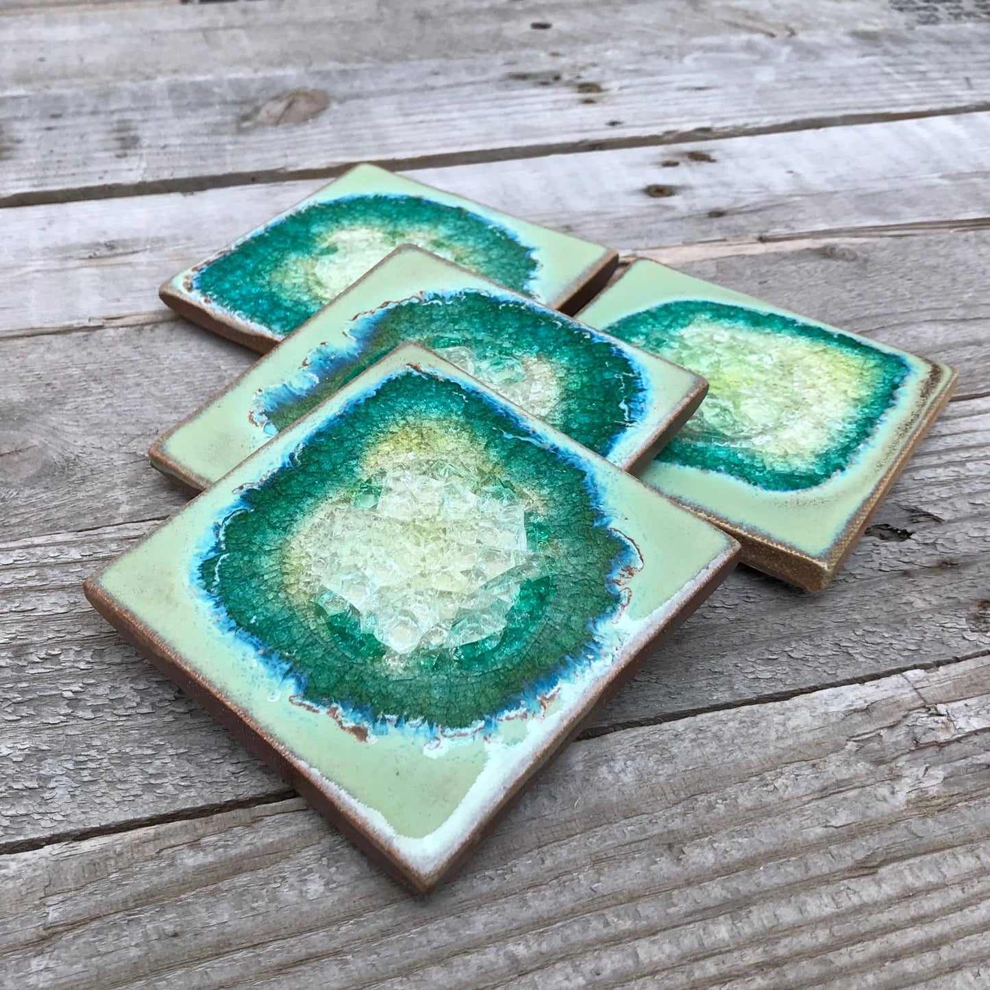 Square Coaster - Textured Turquoise: Individual Coaster - The Regal Find