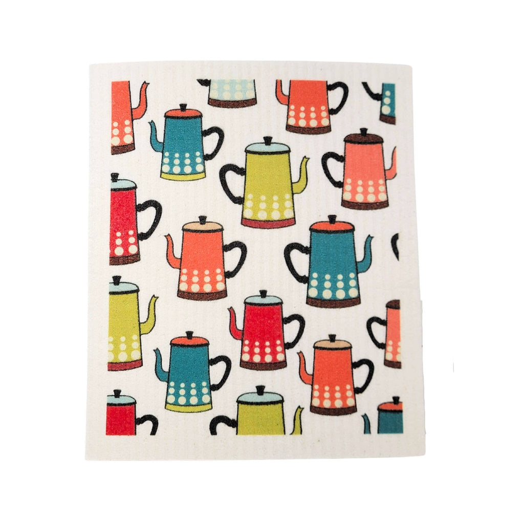 Tea Pot Patterned Swedish Dishcloth - Sponge Cloth - The Regal Find