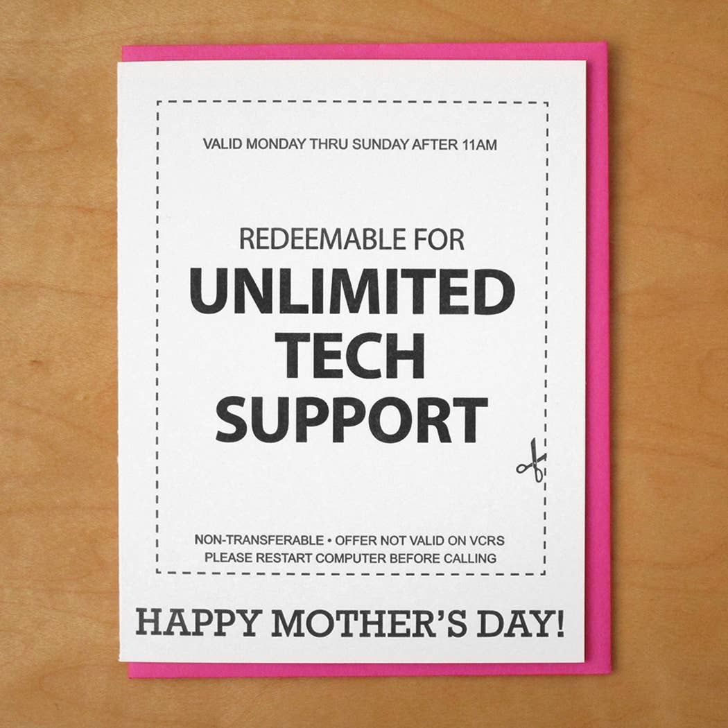 Tech Support Mom Greeting Card - The Regal Find