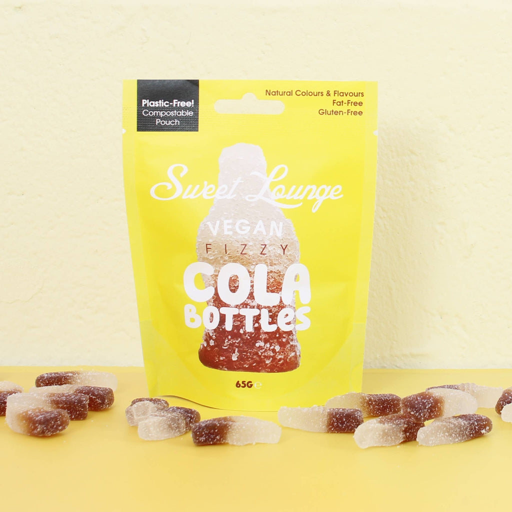 Vegan Fizzy Cola Bottles (Plastic-free) 65g - The Regal Find