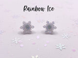 Winter Holiday Sparkly Snowflake Stud Earrings: Diamond Snow - The Regal Find