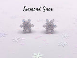 Winter Holiday Sparkly Snowflake Stud Earrings: Diamond Snow - The Regal Find