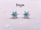 Winter Holiday Sparkly Snowflake Stud Earrings: Diamond Snow - The Regal Find