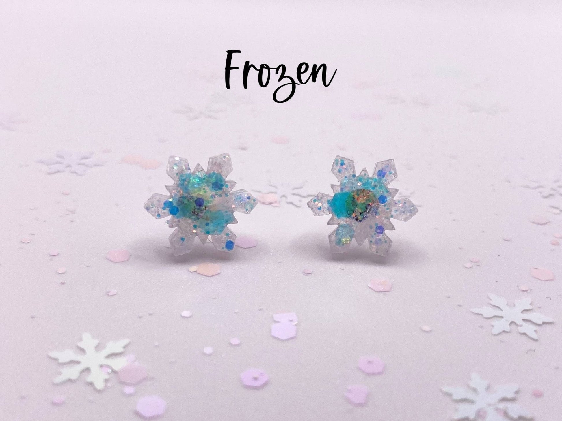 Winter Holiday Sparkly Snowflake Stud Earrings: Diamond Snow - The Regal Find